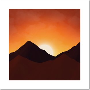 Mountain range sunrise Posters and Art